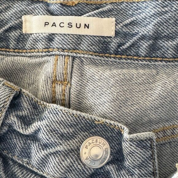 Pacsun SZ 26 Ultra High-Rise Slim Jeans Button-Fly Distressed Pockets Light Wash - Picture 8 of 11